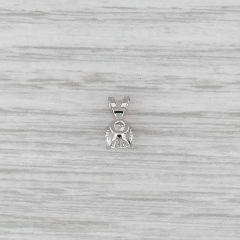 New 0.45ct Diamond Solitaire Pendant 14k White Gold 4 Prong Small Round Drop