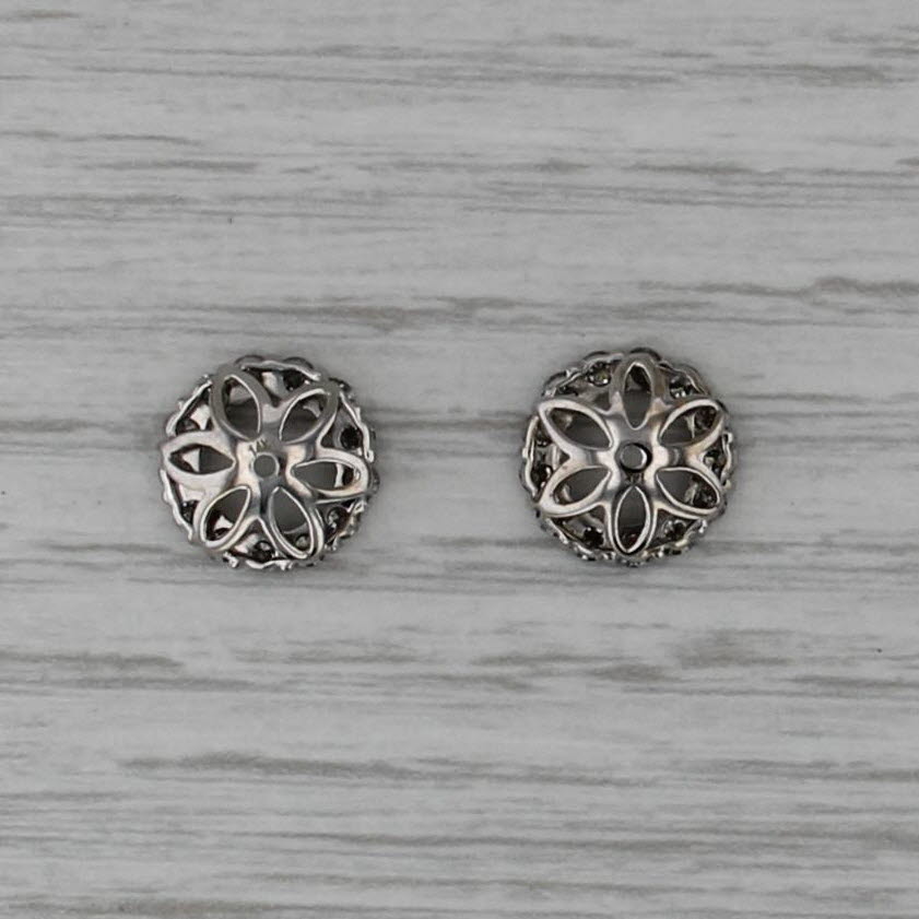 0.75ctw Diamond Earring Enhancers 14k White Gold for Stud Earrings