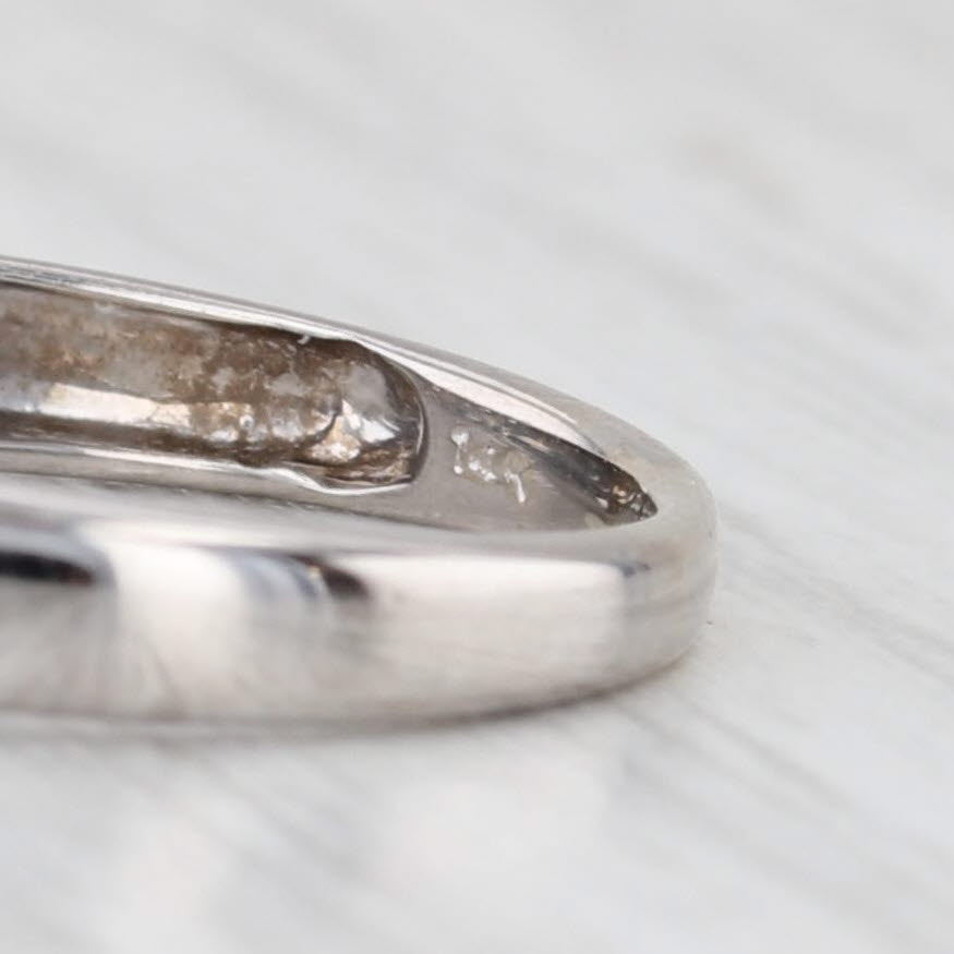 Light Gray 0.38ctw Diamond Wedding Band 14k White Gold Size 5.5 Stackable Anniversary Ring