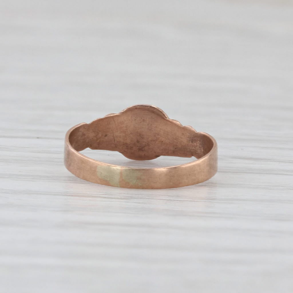 Antique Simulated Glass Baby Ring Small Size 8k Yellow Gold