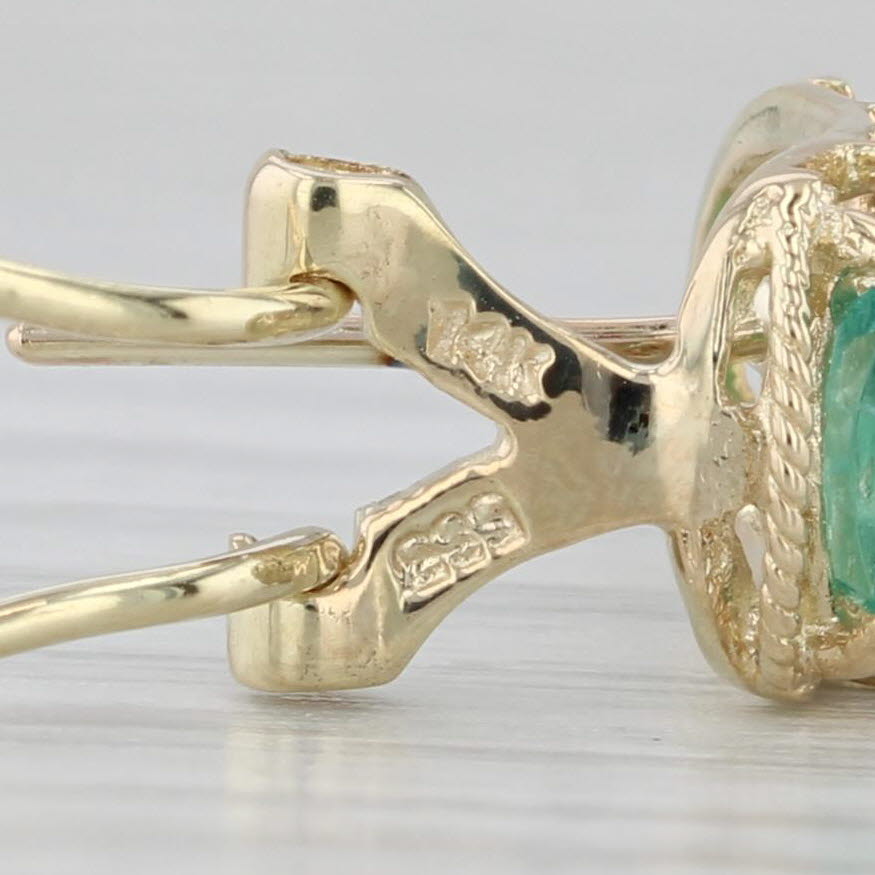 Gray 1.40ctw Emerald Journey Earrings 14k Yellow Gold Omega Back Drops