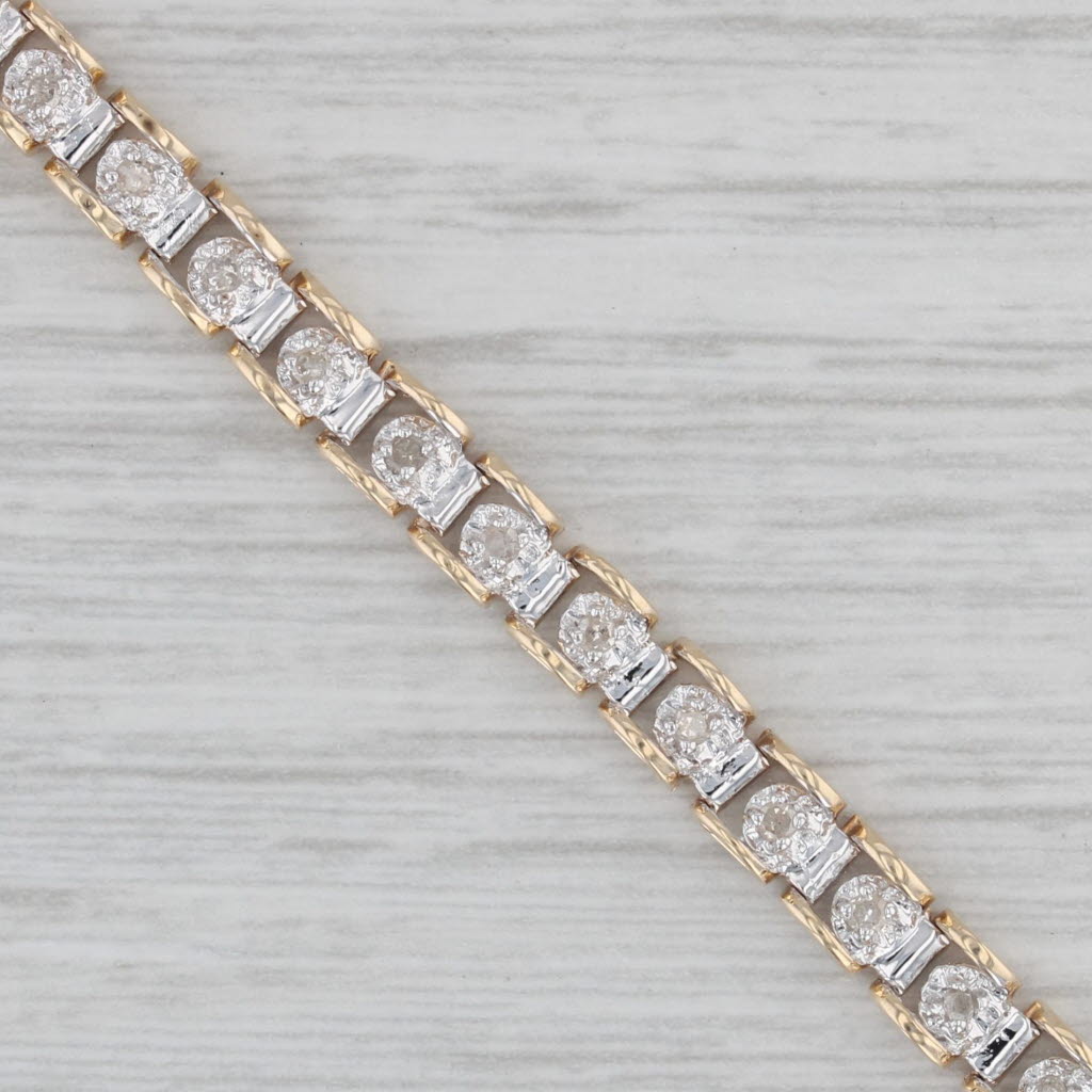 Gray 0.33ctw Diamond Tennis Bracelet 10k Yellow Gold 7" 4.4mm