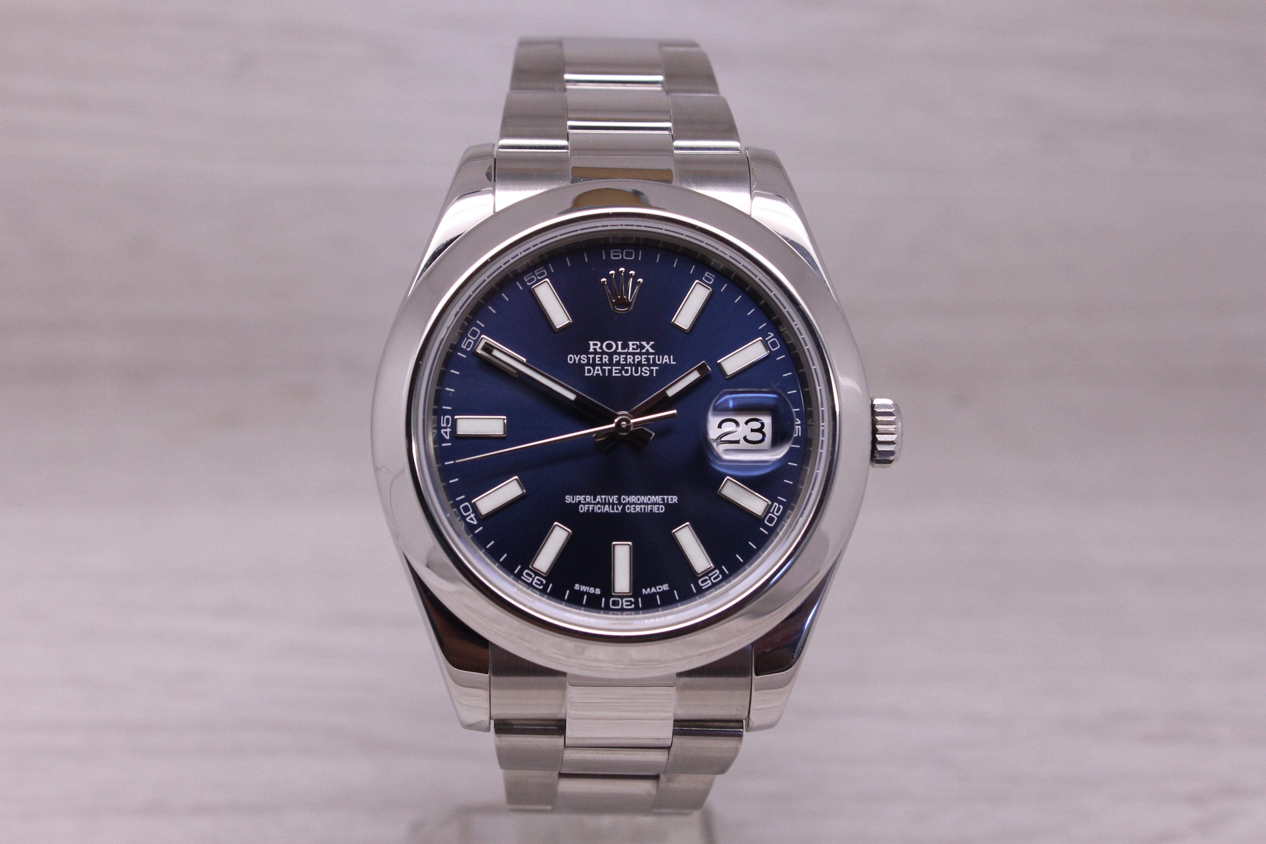 Rolex Datejust II 41mm 116300 Mens Automatic Steel Watch Oyster Bracelet Blue