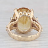 9.70ctw Oval Citrine Diamond Ring 14k Yellow Gold Size 6