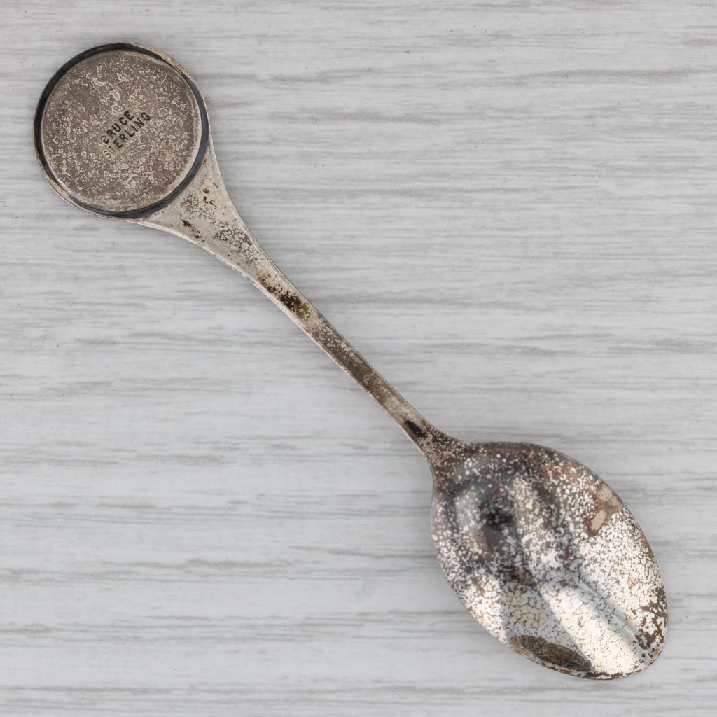 USS North Carolina Battleship Memorial Souvenir Spoon Sterling Silver