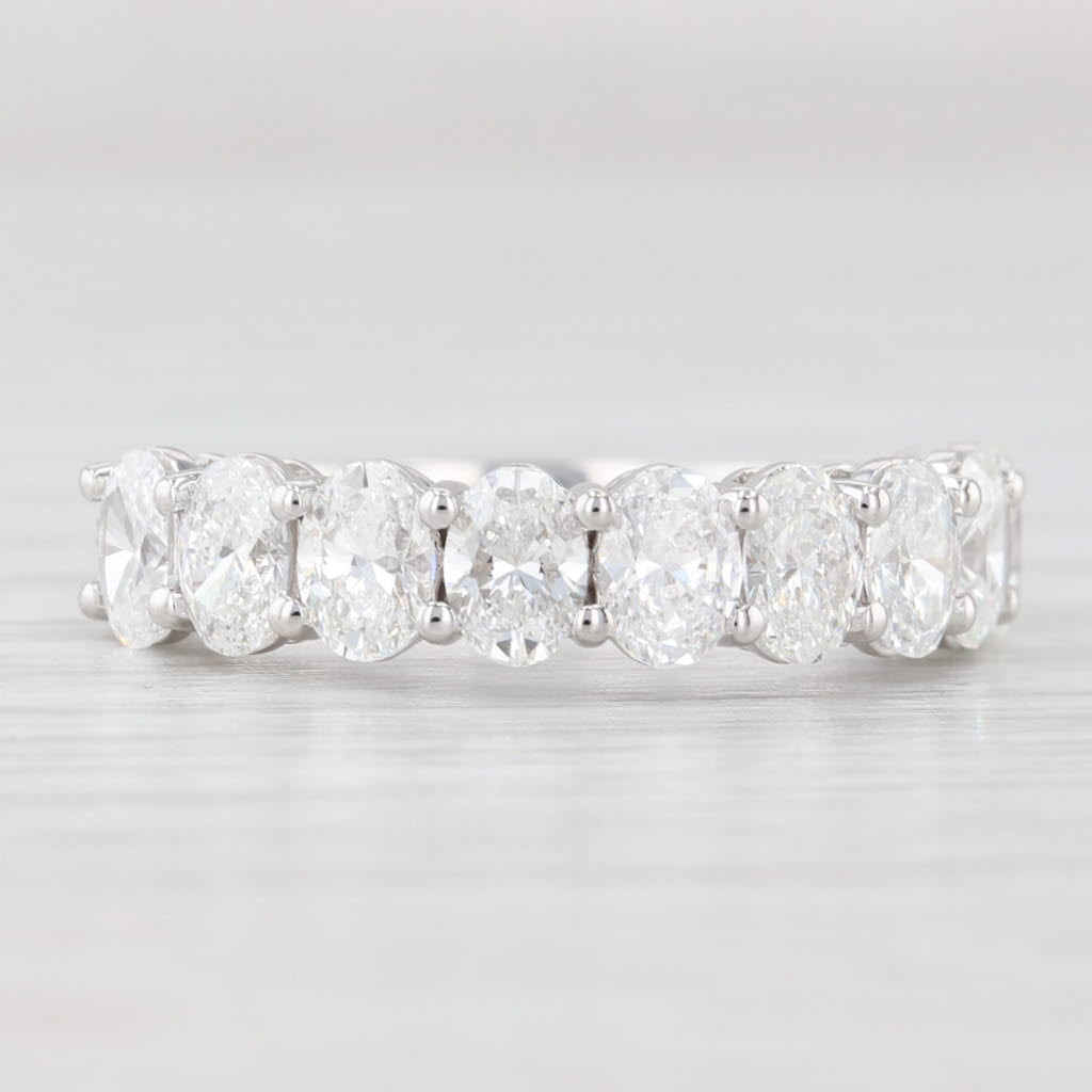 Light Gray New 1.86tw Diamond Wedding Band 14k White Gold Stackable Anniversary Ring 6.5
