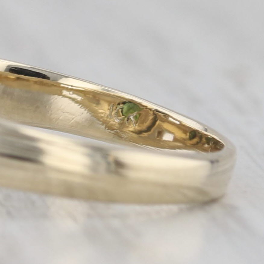 Gray Vintage 0.70ct Green Tourmaline Solitaire Ring 10k Yellow Gold Size 8.25