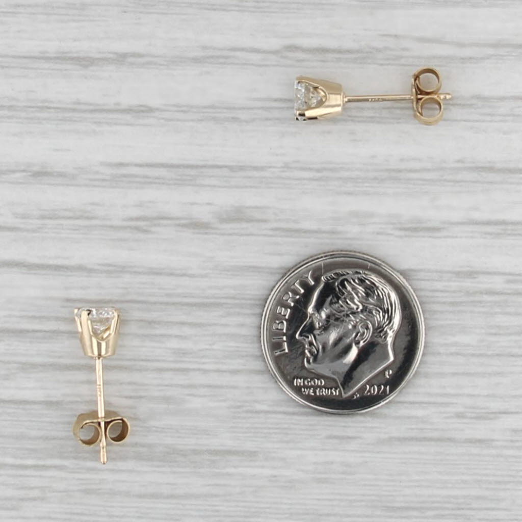 0.78ctw Round Solitaire Stud Earrings 14k Yellow Gold Studs
