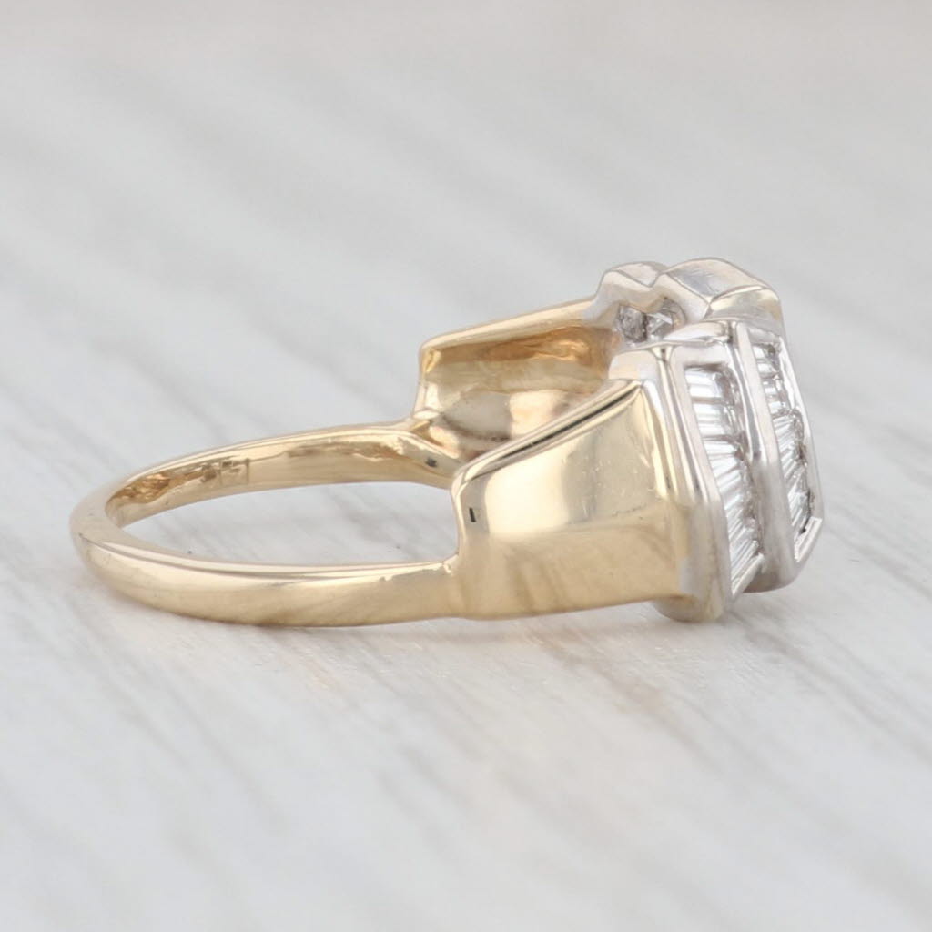 Light Gray 0.25ctw Diamond Ring Guard Jacket 14k Yellow Gold Wedding Band Size 6.5