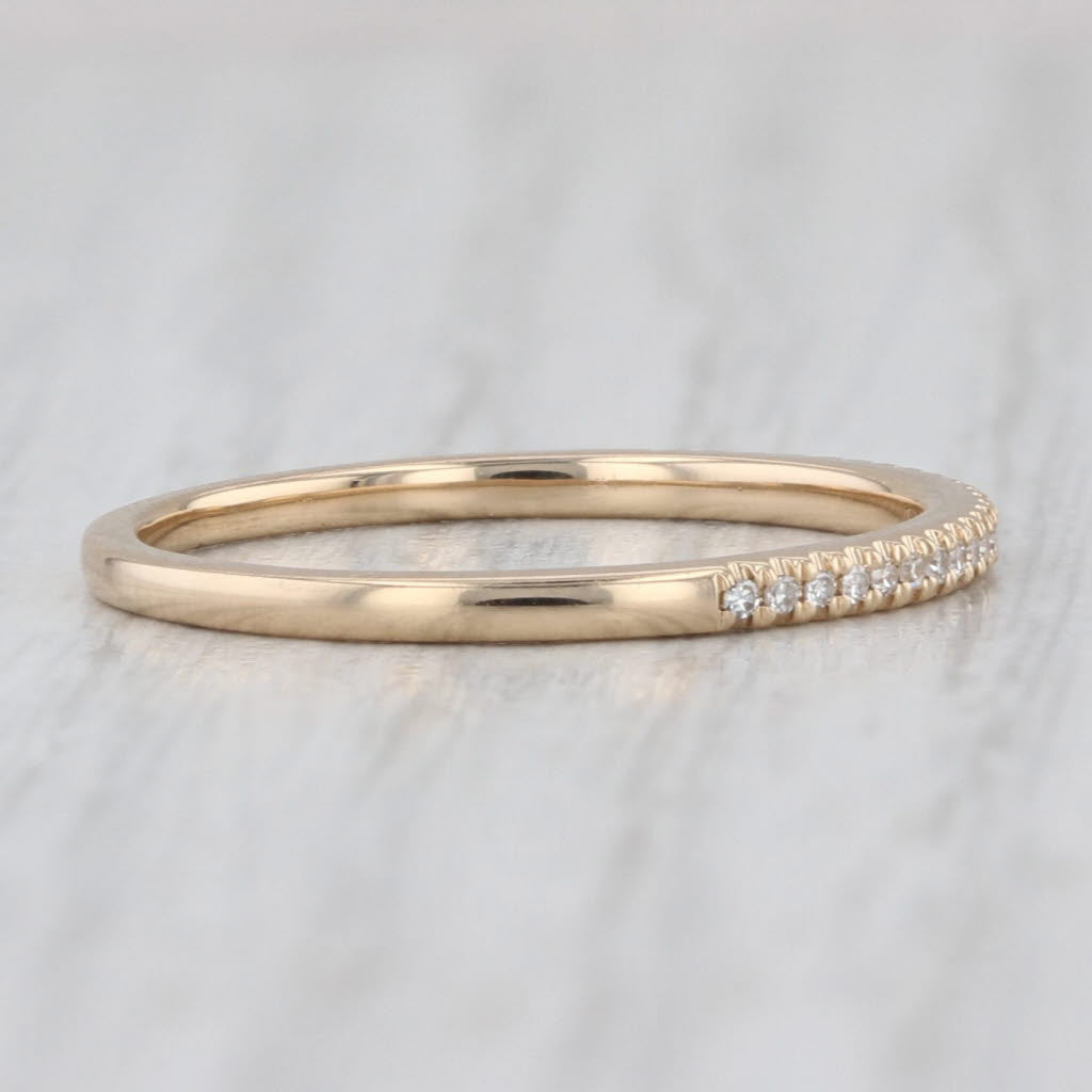 Diamond Wedding Band 14k Yellow Gold Size 7.25 Stackable Ring Shy Creations