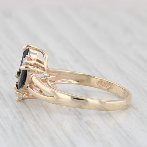 1.04ctw Blue Sapphire Diamond Ring 10k Yellow Gold Size 6.5