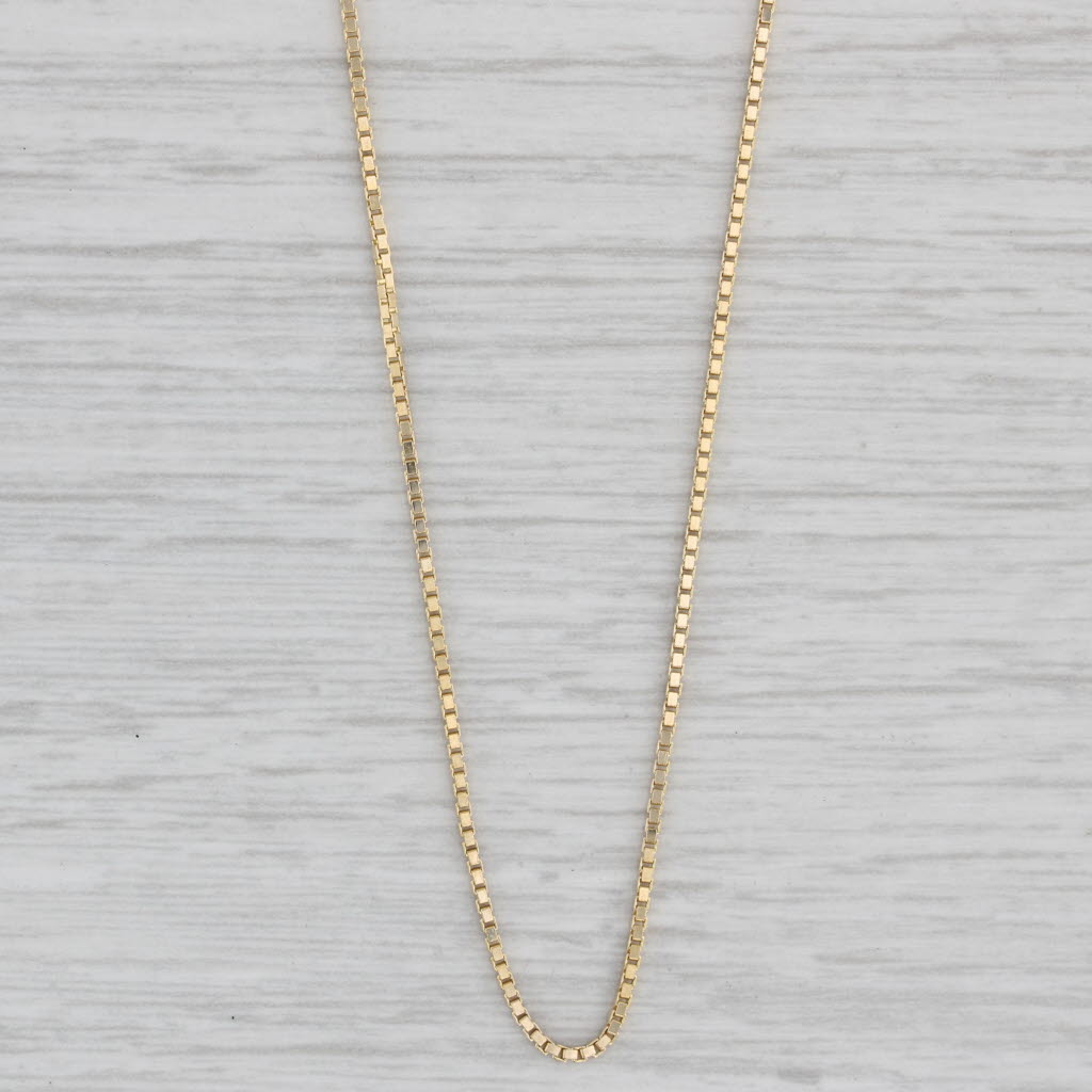 Gray 20" Box Chain Necklace 14k Yellow Gold 1mm