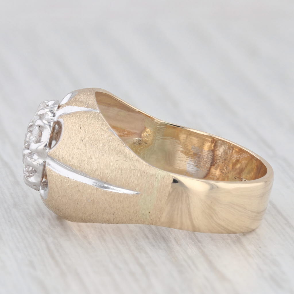 Light Gray Belcher Set Vintage 0.49ctw Diamond Ring 14k Yellow White Gold Size 9.25