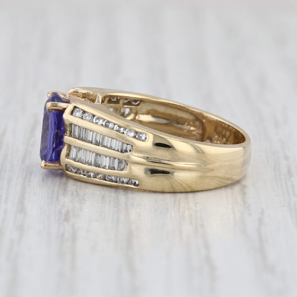 2.86ctw Oval Tanzanite Diamond Ring 14k Yellow Gold Size 6