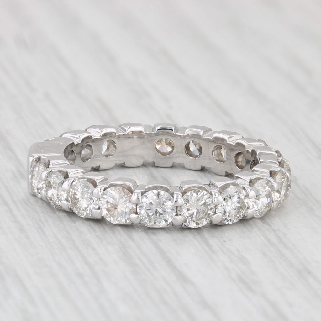 Light Gray 3ctw Diamond Eternity Band 14k White Gold Stackable Anniversary Wedding Ring