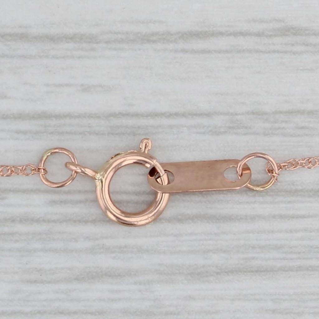Gray Diamond Cross Pendant Necklace 10k Rose Gold 18" Rope Chain 0.8mm