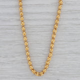 Antique Ornate Long Rolo Chain Necklace 18k Yellow Gold 32" 3.8mm