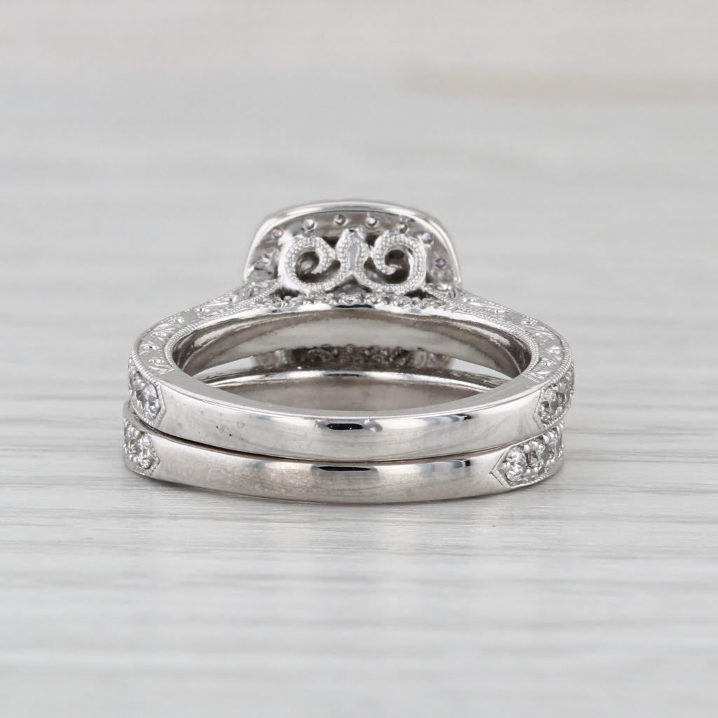 Neil Lane 1.17ctw Diamond Halo Engagement Ring Wedding Band 14k Gold Size 5