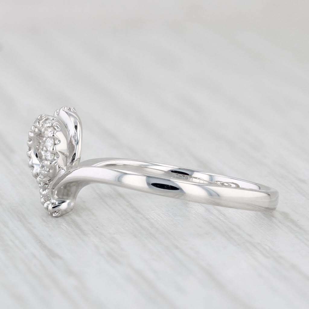 Light Gray Piero Milano Diamond Heart Swirl Ring 18k White Gold with Box Size 7