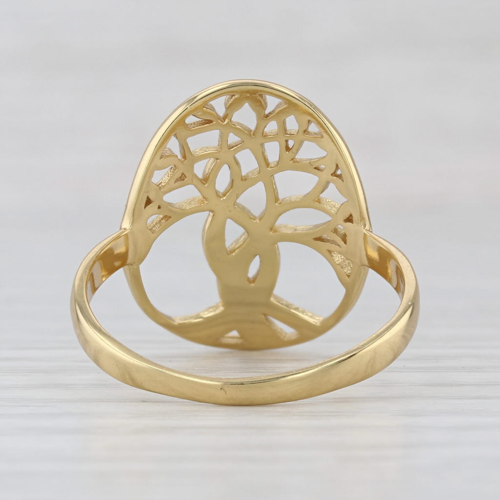 Yggdrasil Viking Tree Norse Tree of Life Ring Gold Plated Sterling Silver