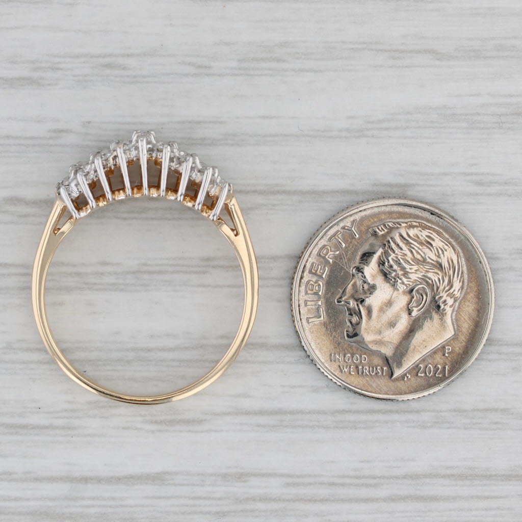 Gray 0.36ctw Tiered Diamond Cluster Ring 10k Yellow Gold Size 7