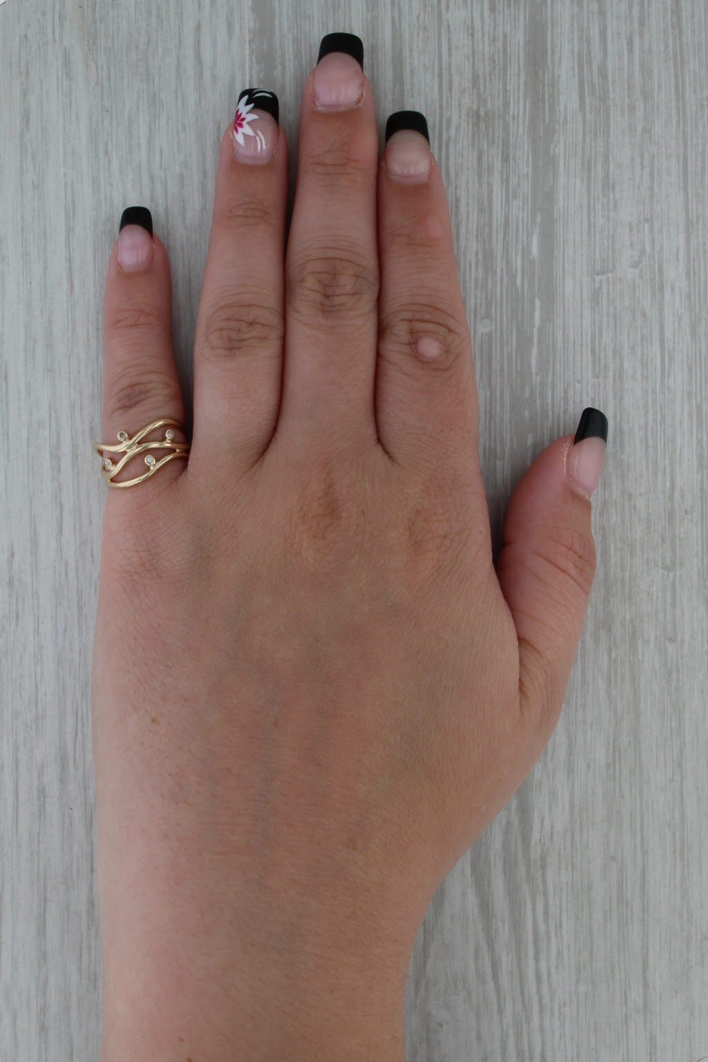 Diamond Orbit Contoured Bands Ring 14k Yellow Gold Size 6.25