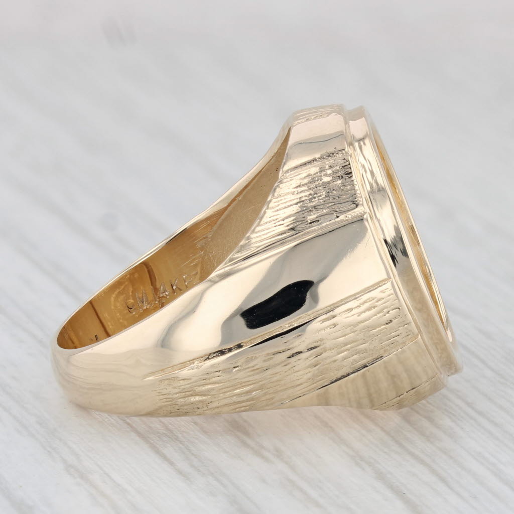 Light Gray 1989 1/10ozt 5 Dollar American Eagle Coin Ring 14k 22k Yellow Gold Sz 8.75