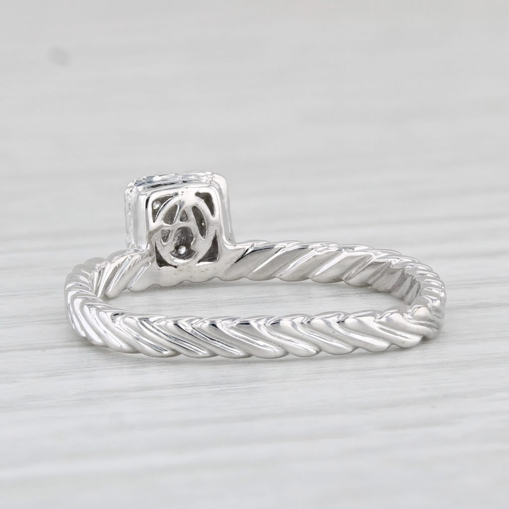 Light Gray ALOR Diamond Ring 18k White Gold Stackable Size 7.75 with Box