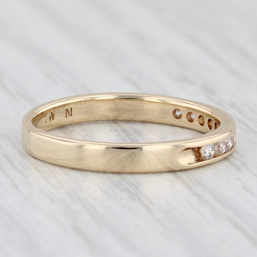Light Gray 0.20ctw Diamond Wedding Band 14k Yellow Gold Size 6.25