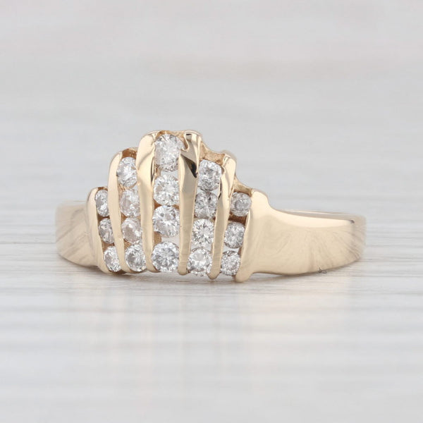 0.37ctw Tiered Diamond Rows Tiara Ring 14k Yellow Gold Size 8