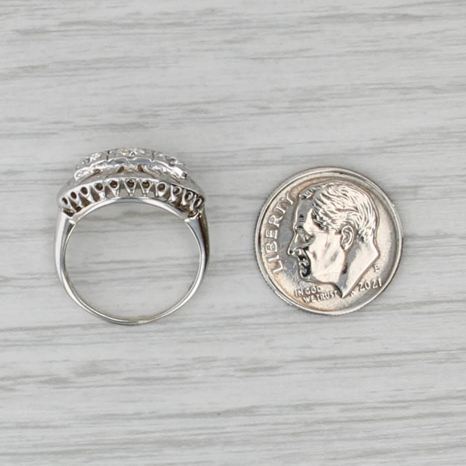 Vintage 0.45ctw Diamond 3-Stone Princess Ring 10k White Gold Size 4.5