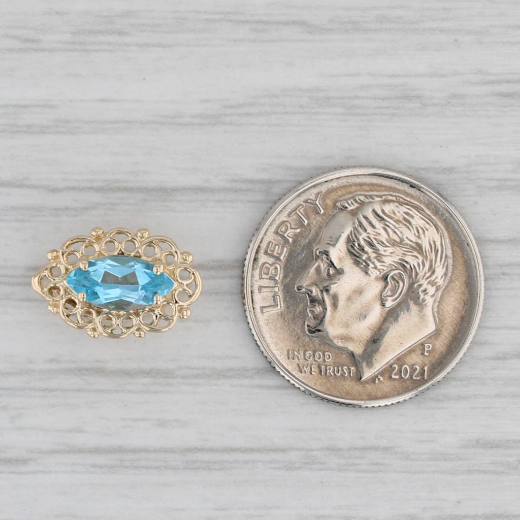 Gray Richard Klein 0.65ct Blue Topaz Slide Bracelet Charm 14k Yellow Gold