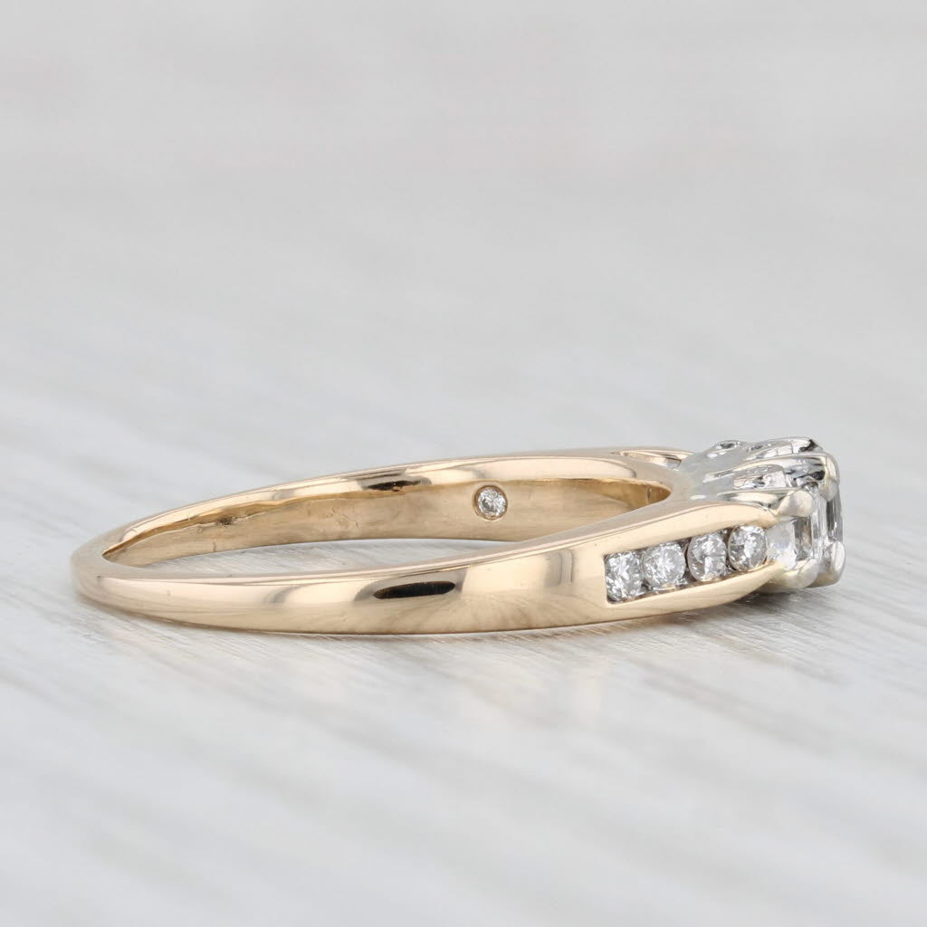 Light Gray 0.61ctw Princess Diamond Engagement Ring 14k Yellow Gold Size 7