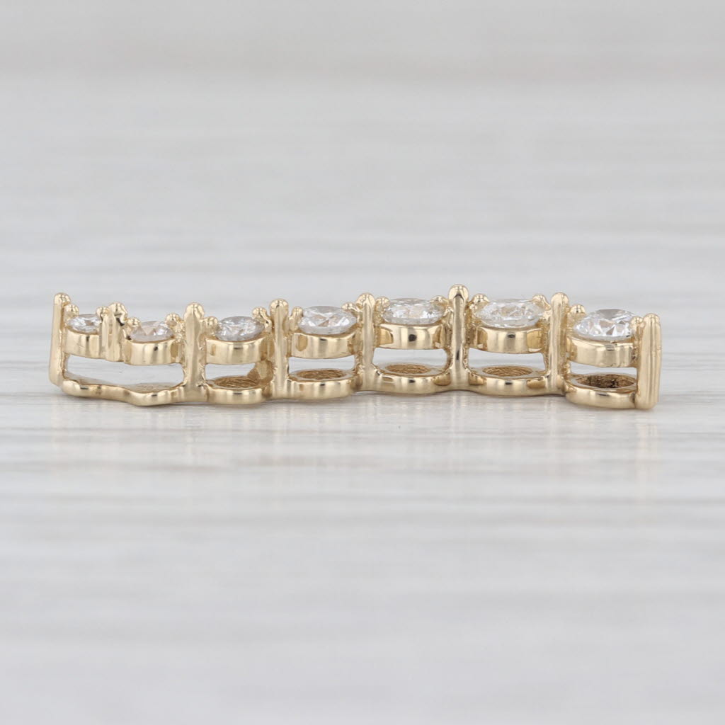 0.50ctw Graduated Diamond Journey Pendant 14k Yellow Gold Floating Drop