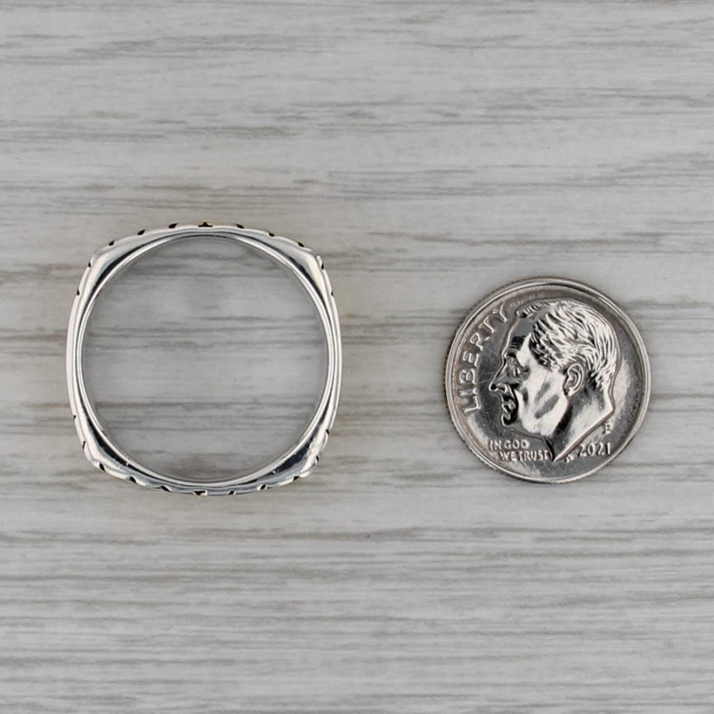 Effy Men's Ring Sterling Silver Gold Plated Size 10.25 Ring X Pattern