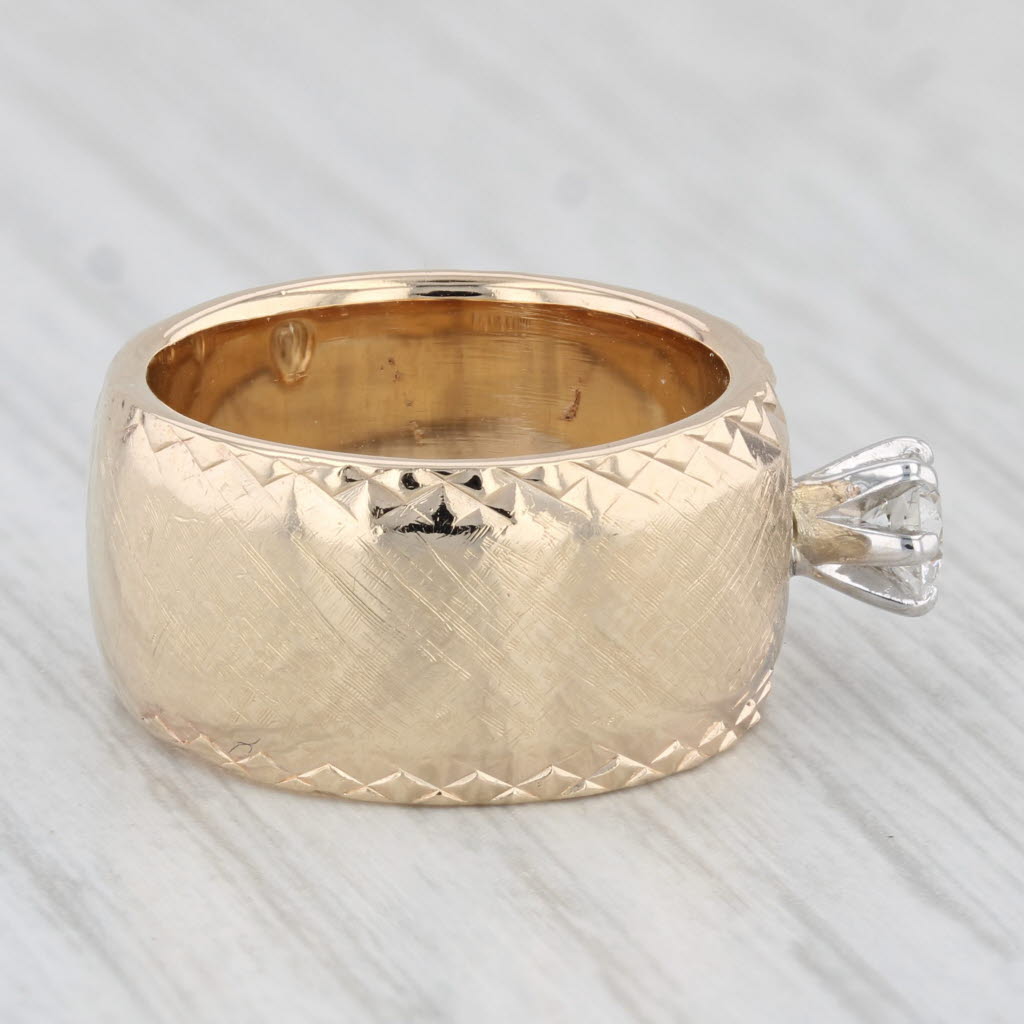 Light Gray 0.25ct Diamond Engagement Ring 14k Yellow Gold Size 5 1/4