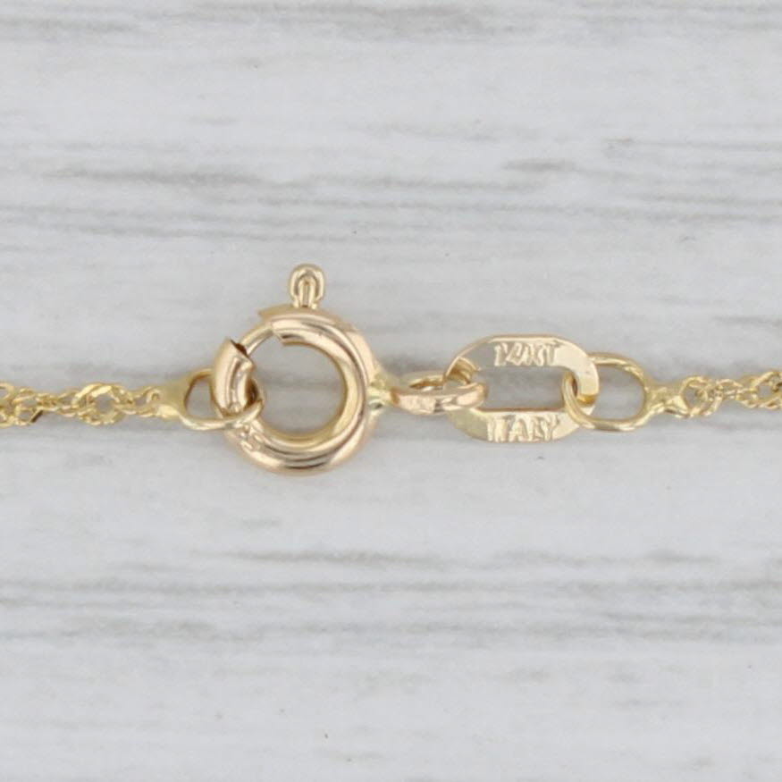 Light Gray Small Diamond Cross Pendant Necklace 14k Yellow Gold 17.75" Rope Chain
