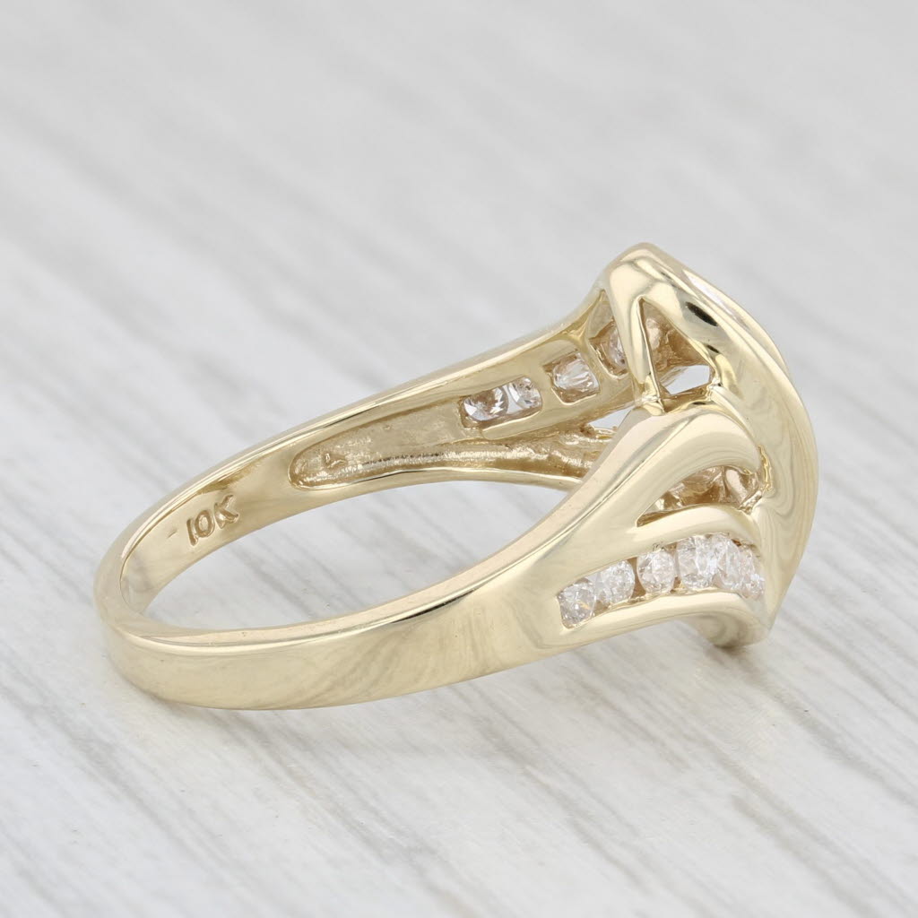 Light Gray 0.38ctw Diamond Zig Zag Ring 10k Yellow Gold Size 6.75