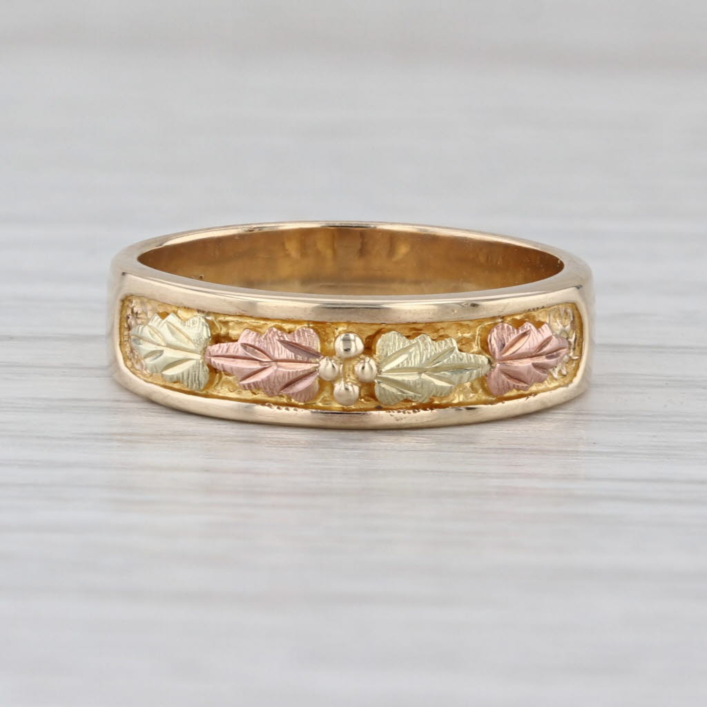 Landstroms Black Hills Gold Leaf Ring 10k Gold Stackable Band Size 6.5