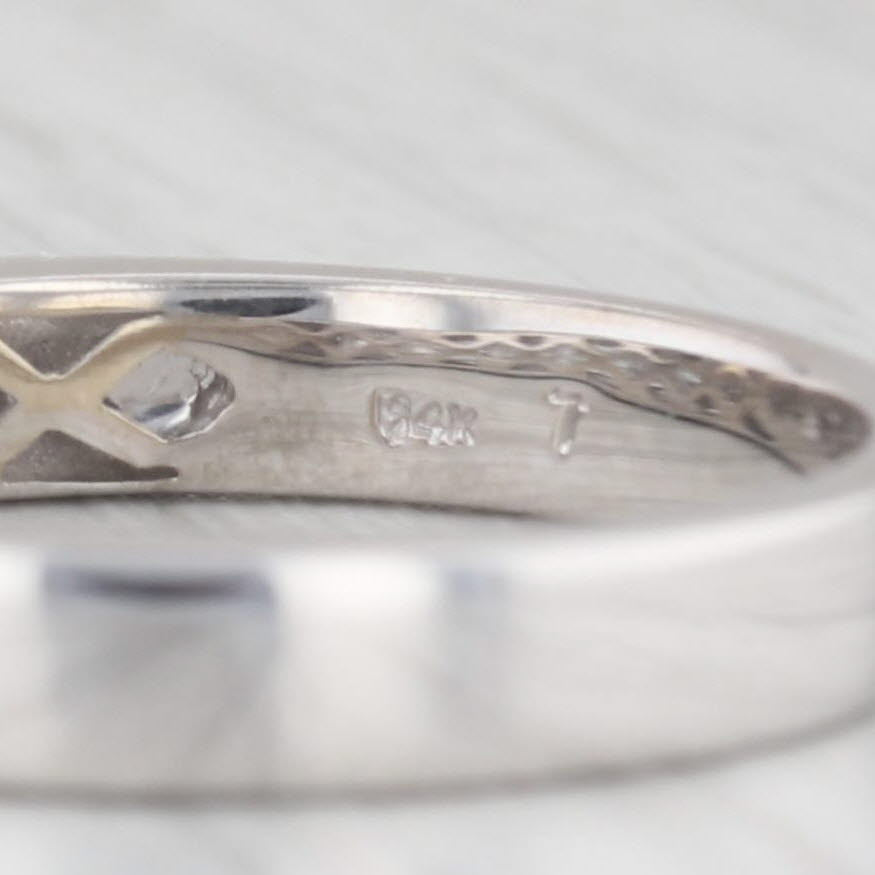 Light Gray 1ctw Diamond Wedding Band 14k White Gold Size 6.75 Bridal Channel Set Princess