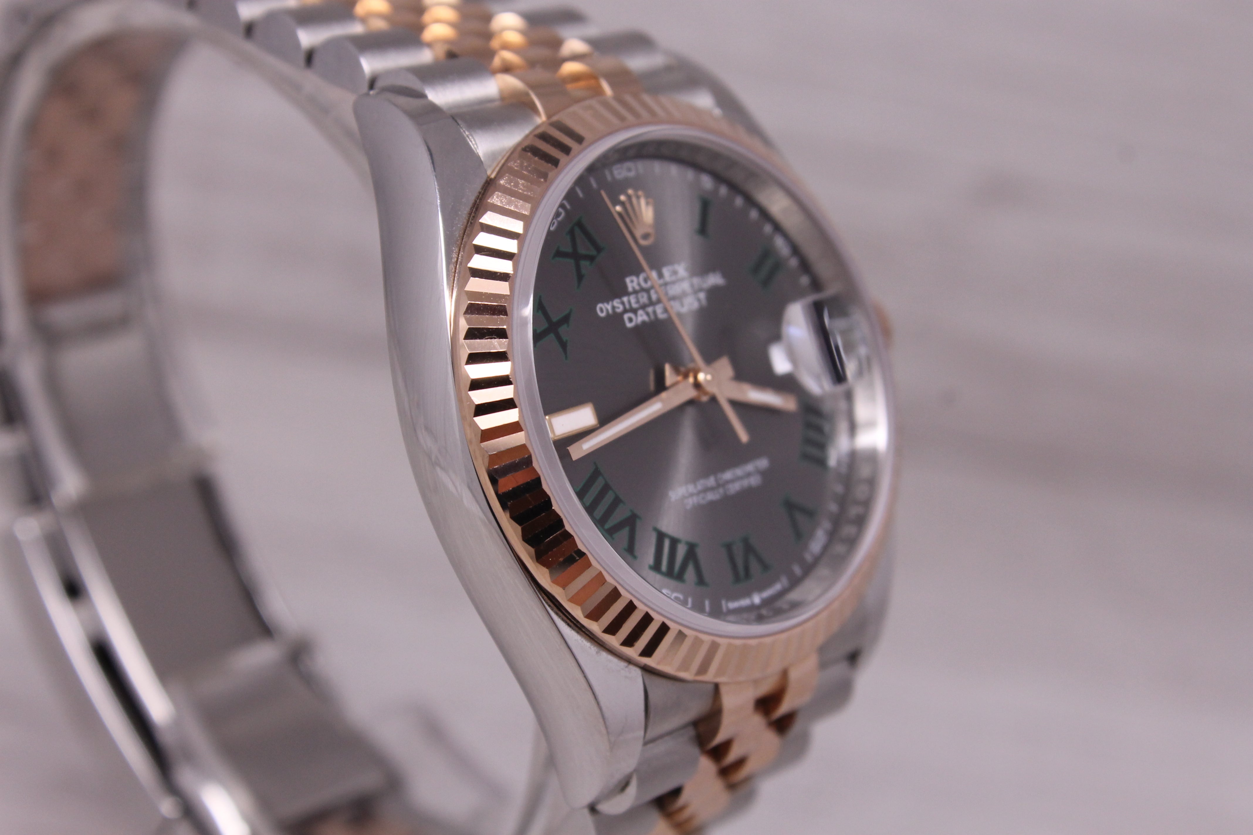 2024 Rolex Datejust Wimbledon 126231 36mm Steel Rose Watch Box Card Tag Jubilee