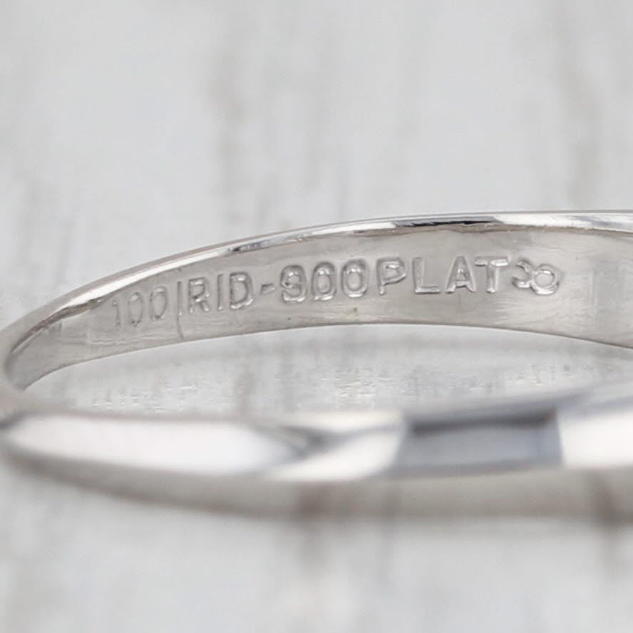 Vintage 0.60ctw Diamond Wedding Band 900 Platinum Size 7 Anniversary Ring