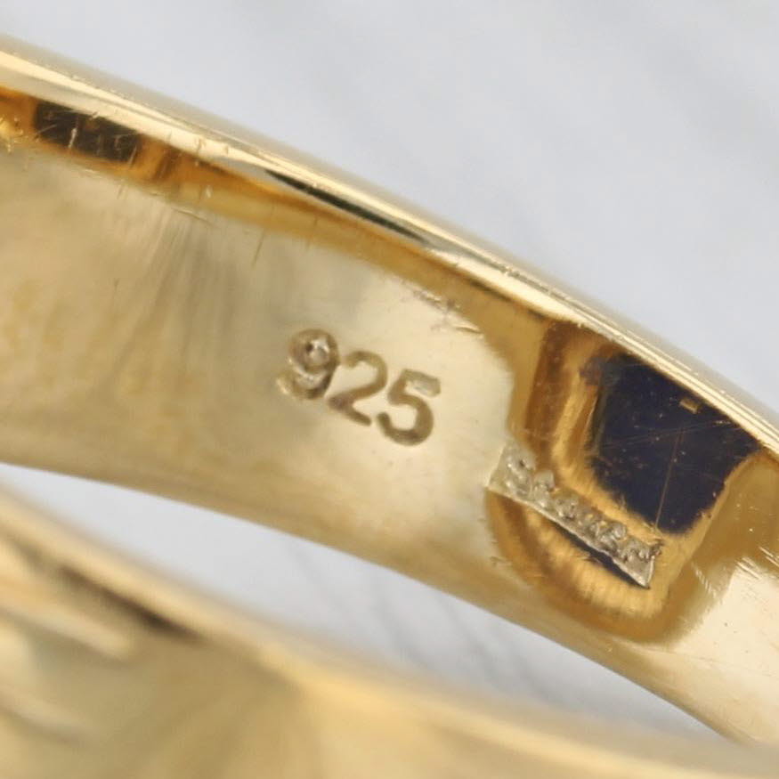 Gray Air Force Ring Sterling Silver Gold Plated Size 11 US Military Service Signet