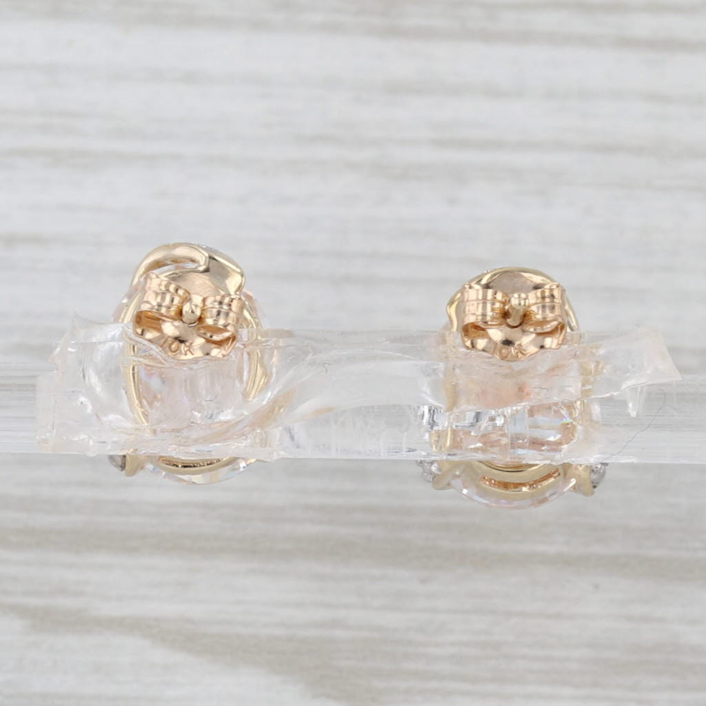 8.52ctw Oval Mystic Cubic Zirconia Stud Earrings 10k Yellow Gold