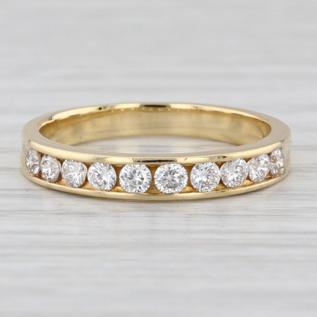 0.40ctw Classic Diamond Wedding Band 18k Yellow Gold Stackable Anniversary Ring