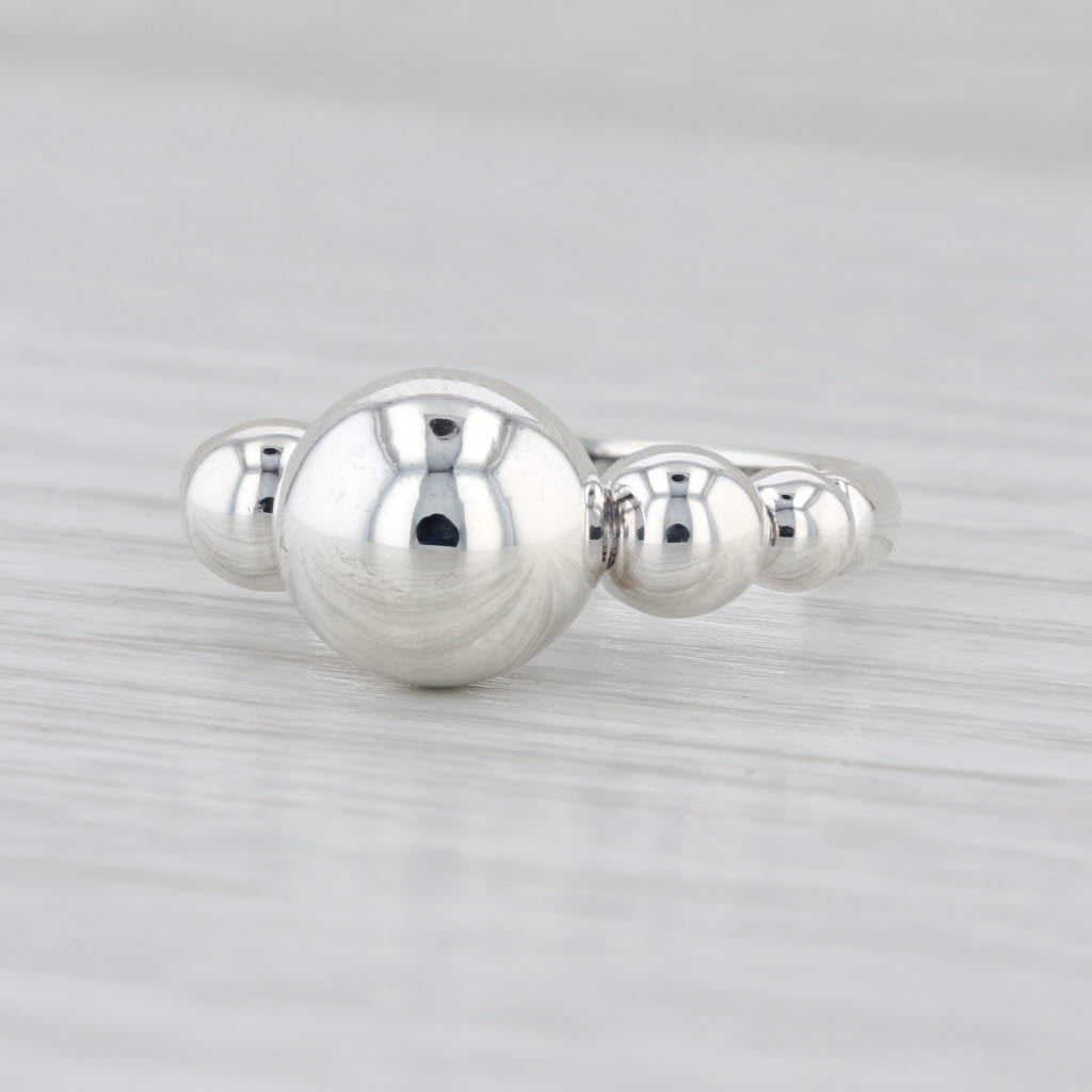 New Lagos Caviar Bubbly Graduated Bead Ring Sterling Silver Size 7