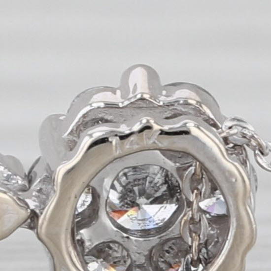 0.63ctw Diamond Marquise Drop Pendant Necklace 18k White Gold 17.5" Cable Chain