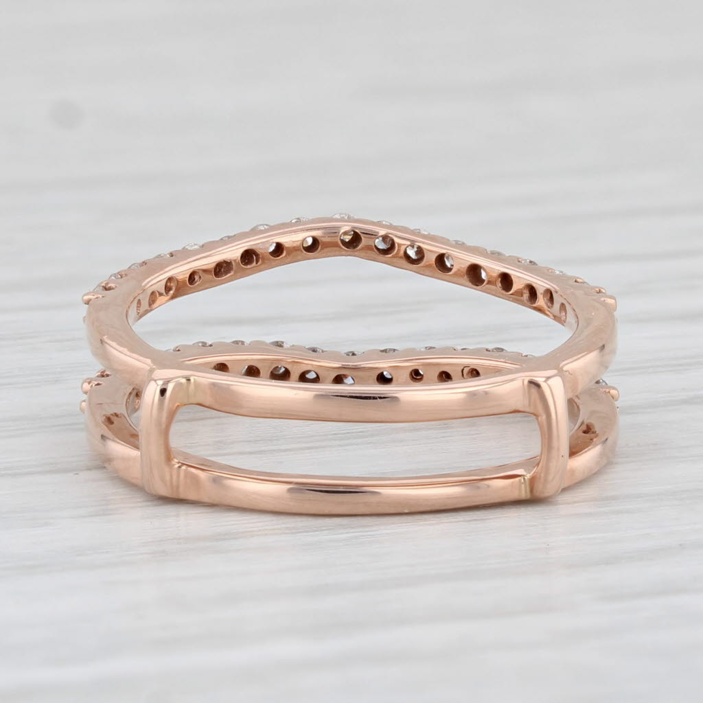 Light Gray 0.45ctw Diamond Ring Jacket Guard 14k Rose Gold Size 5.5 Wedding Bridal