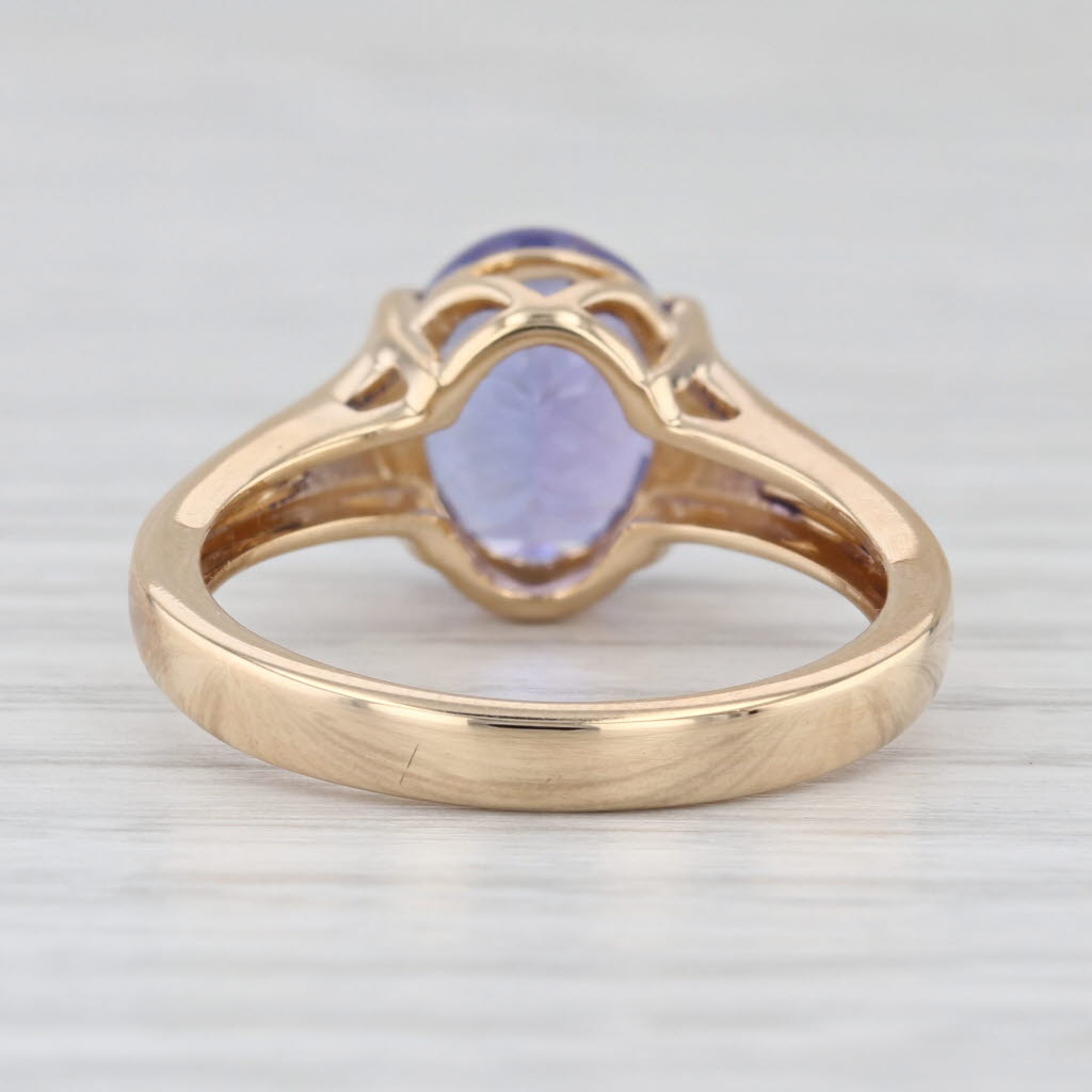 2.75ct Oval Purple Tanzanite Solitaire Ring 14k Rose Gold Size 7