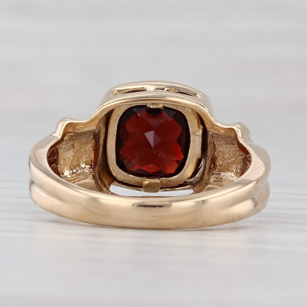 Light Gray Garnet Solitaire Ring 14k Yellow Gold Size 6.25